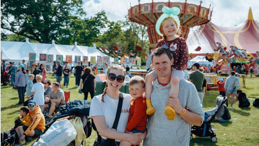 parents and children smiling at camera